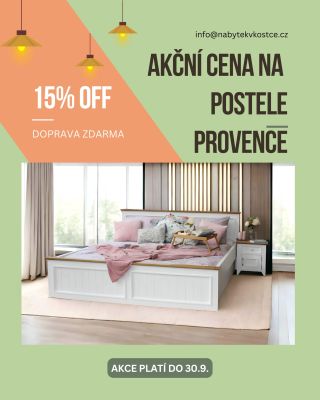 ✨Sleva 15 % na postele Provence! ✨ Dopřejte si stylový a pohodlný spánek s nádechem francouzského venkova. 🌿💤 Akce platí...